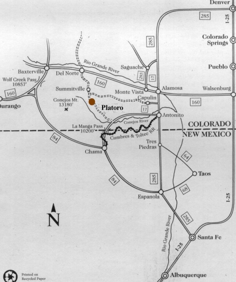 [Map to Platoro Valley Lodge & Cabins]